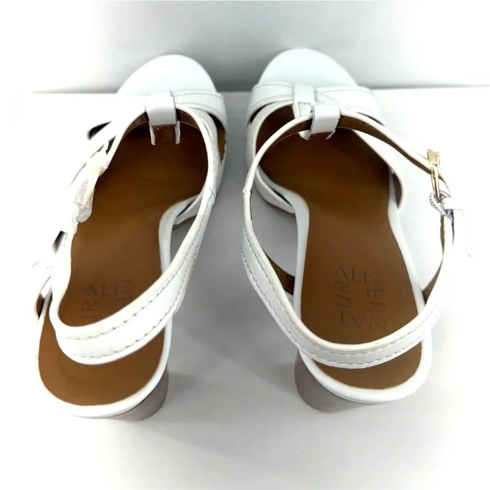 Naturalizer Marnie White Platforms Ankle Strap Heel Sandals Size Women 8 Wide
